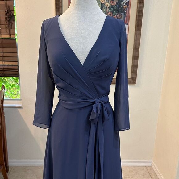 NWT JJ’s HOUSE Stormy Faux Wrap Tie Front Dress/Gown Size 10 - Picture 2 of 11